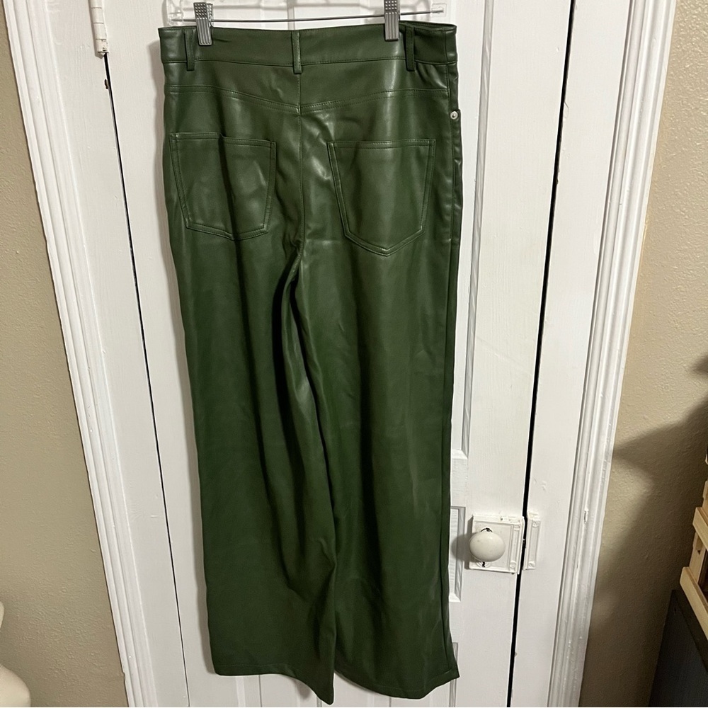 Urban Outfitters Faux Leather Pants Green Size 28 A2 - Picture 4 of 10
